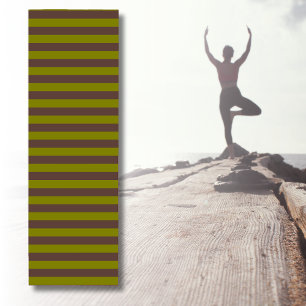 Tapete De Yoga Espelho liso em castanho de chocolate e verde-azei