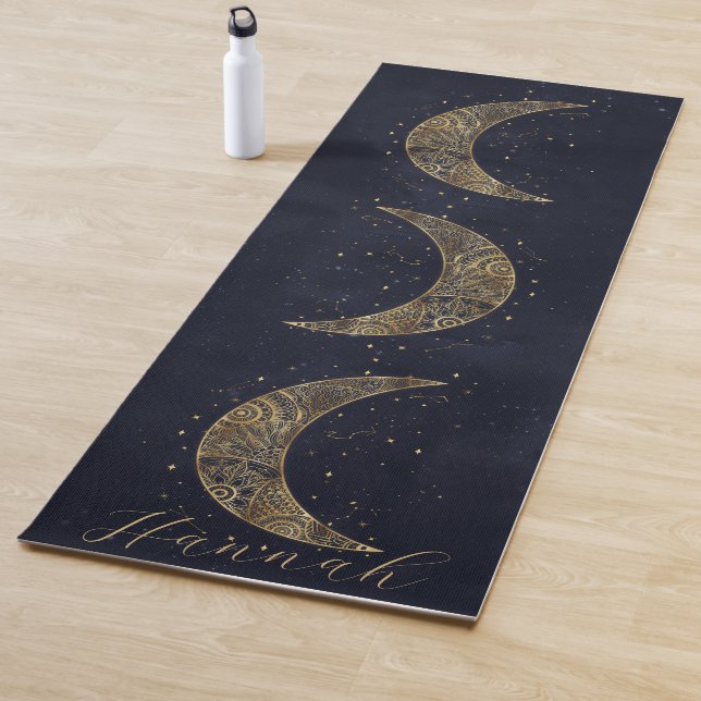 Tapete De Yoga Estética Celestial Dourada da Lua (In Situ)