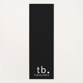 Tapete De Yoga Estilo Clássico Monograma Elegante Minimalista Pre