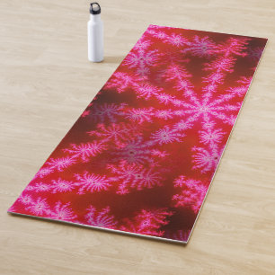 Tapete De Yoga Estrela Magenta Rosa Quente Fractal Psicodélico