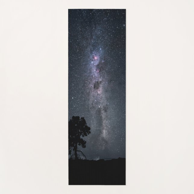 Tapete De Yoga estrelas leitosas e uma árvore (Frente)