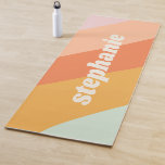 Tapete De Yoga Estrias Geométricas do Pastel com Ponta Retroativa<br><div class="desc">Estrias Geométricas do Pastel com Ponta Retroativa Cuta | Nome Yoga Mat</div>