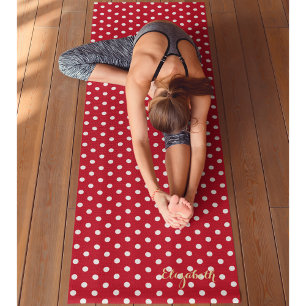 Tapete De Yoga Exercício de Monograma de Bolinhas Retrópicas Br