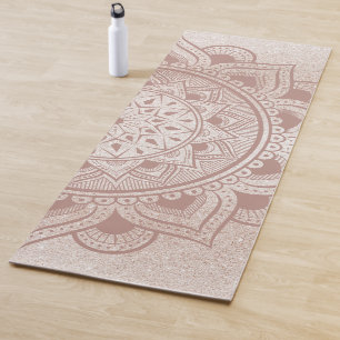 Tapete De Yoga Exercício de Na moda Glitter Dourado de Mandala Om
