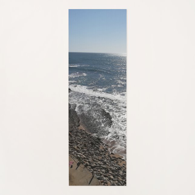 Tapete De Yoga Exercício de praia no Oceano Portugal (Frente)