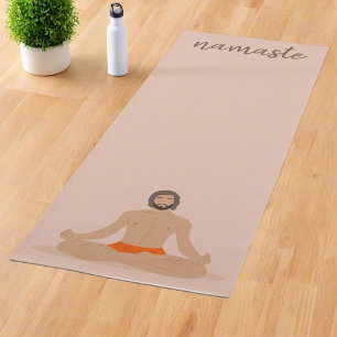 Tapete De Yoga Exercício de Yogi do Homem Moderno Possui Paz de N