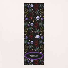Tapete De Yoga Exercício Espacial Retro Personalizado