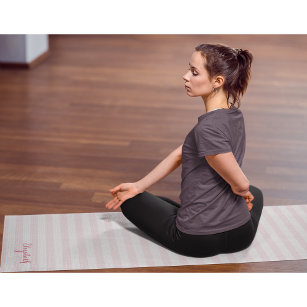Tapete De Yoga Exercício Moderno De Monograma Elegante De Listras