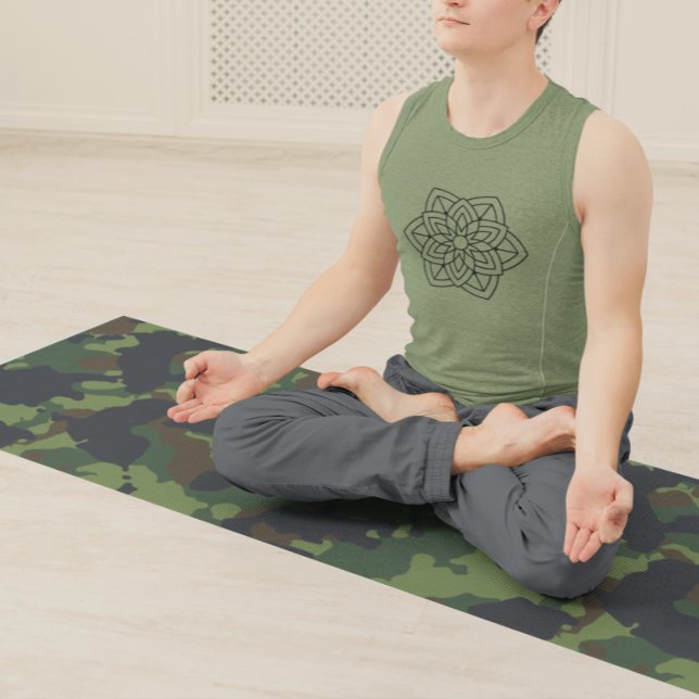 Tapete De Yoga Exército Militar Camuflagem Verde Brown (Criador carregado)