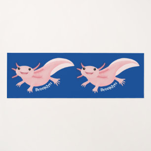 Tapete De Yoga Exolotl branco rosa feliz