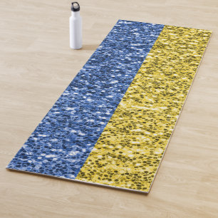 Tapete De Yoga Faíscas de brilho azul amarelo da bandeira da Ucrâ