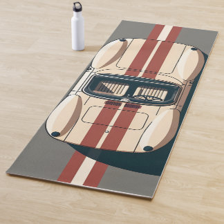 Tapete De Yoga Faixa de Carro de Corrida Retro Minimalista