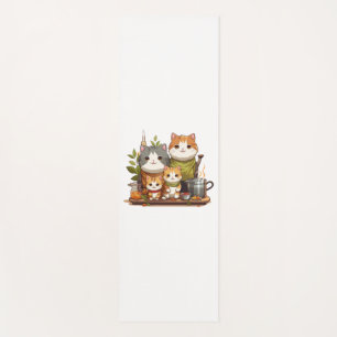 Tapete De Yoga Família de gatos bonitos