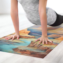 Tapete De Yoga Fantasia do Grand Canyon em Aquarela