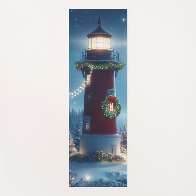 Tapete De Yoga Farol de Natal náutico (Frente)