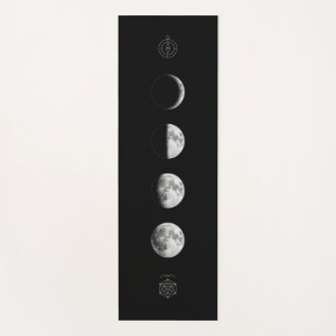 Tapete De Yoga Fase da lua simples com geometria sagrada