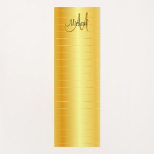Tapete De Yoga Faux Dourado Elegante Moderno Monograma Modelo