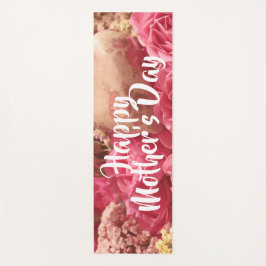 Tapete De Yoga Feliz Dia das Mães Rosas do Coração