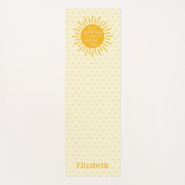 Tapete De Yoga Feliz Dia do Excelente Sol, dia de manhã, estressa (Frente)