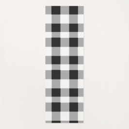 Tapete De Yoga Feriado de Xadrez de Cheque de Buffalo Branco Negr