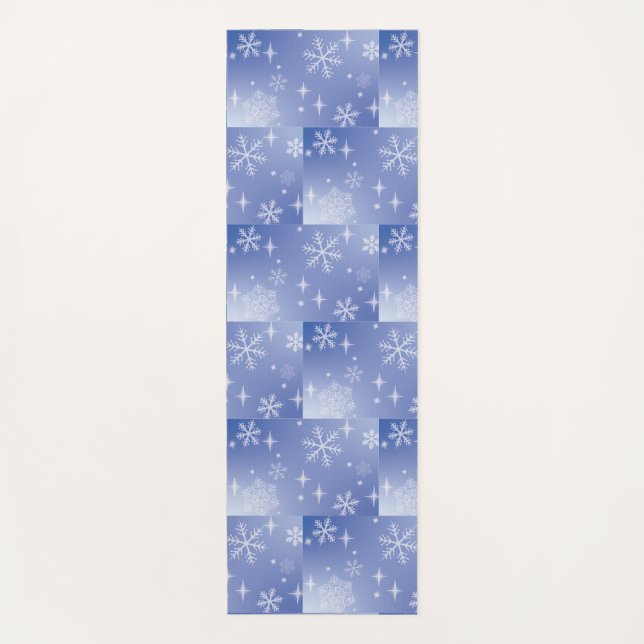 Tapete De Yoga Feriado Decorativo Flocos de Neve Yoga Mat (Frente)