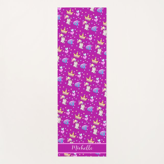 Tapete De Yoga Festa de aniversário na moda de um unicórnio (Frente)