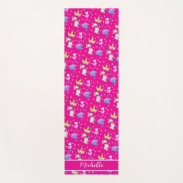 Tapete De Yoga Festa de aniversário na moda de um unicórnio