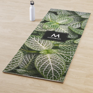 Tapete De Yoga Fittonia Mosaica com Folhas Variadas