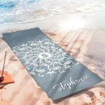 Tapete De Yoga Flamingo Pearl Mandala Monograma Dusty Beachy<br><div class="desc">Adicione um toque de elegância à sua prática de yoga com este espantoso tapete de yoga de pérolas flamingo. Com um fundo azul empoeirado, design de mandala intrincada inspirada em flamingo, e um monograma personalizado, este tapete é perfeito para amantes de ioga que apreciam estilo e individualidade. Ideal para esportes...</div>