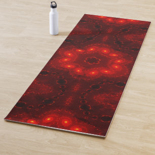 Tapete De Yoga Floco de neve Gótico de Borgonha Vermelha Escura