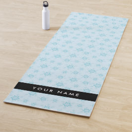 Tapete De Yoga Flocos de neve azuis, seu nome, Personalize