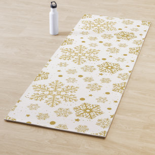 Tapete De Yoga Flocos de neve ouro