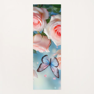 Tapete De Yoga Flor Azul Cor-de-rosa macia
