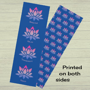 Tapete De Yoga Flor azul-lótus, cor-de-rosa duplo