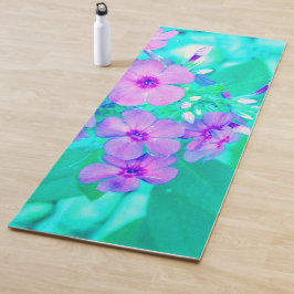 Tapete De Yoga Flor bonito do Jardim Rosa no Aquamarine