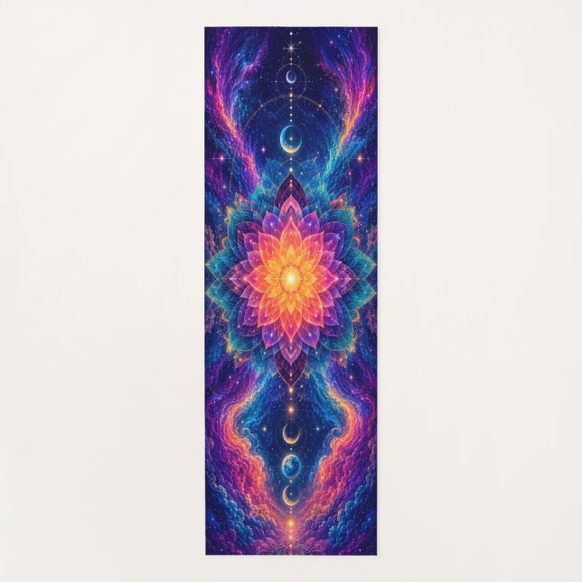 Tapete de Yoga Flor Cósmica Celestial (Frente)