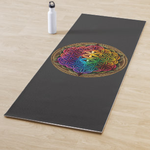 Tapete De Yoga Flor Da Vida Sagrada Geometria Meditação Chakra