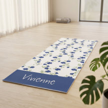 Flor de Campo Azul Verde Aquarela Nome Personaliza