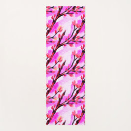 Tapete De Yoga Flor de Cerejeira Rosa Floral Suave Estética Calma