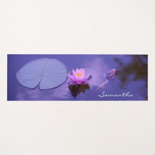 Tapete De Yoga Flor de Lótus Personalizada Zen Lago Roxo
