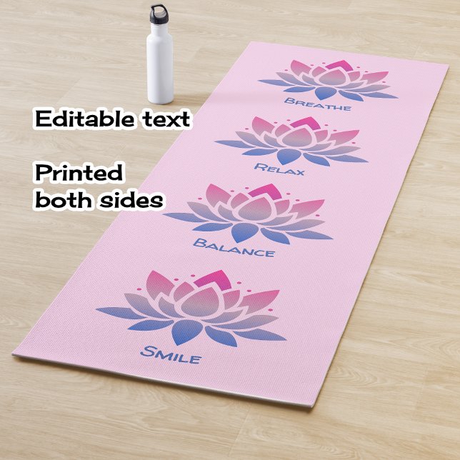 Tapete De Yoga Flor de lótus rosa dupla face (Criador carregado)