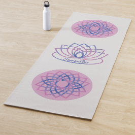 Tapete De Yoga Flor de Lotus Rosa e Puro