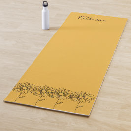 Tapete De Yoga Flor de Nascimento personalizada April daisy