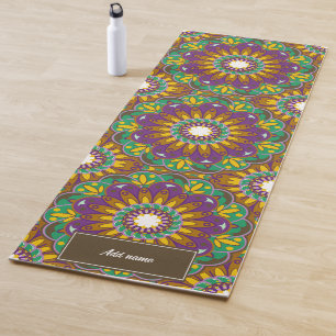 Tapete De Yoga Flor de vida Padrão de Mandala nome personalizado 