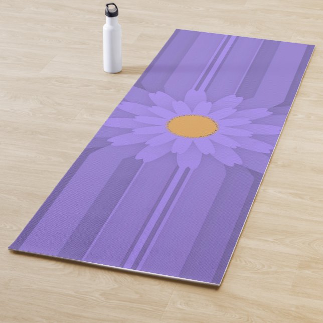 Tapete De Yoga Flor Simples Roxa na Cruz Moderna (In Situ)