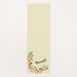 Tapete De Yoga Floral Amarelo