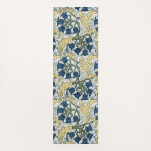 Tapete De Yoga Floral Blue Flowers Lily Valley Repetindo