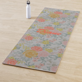 Tapete De Yoga Floral Colorida