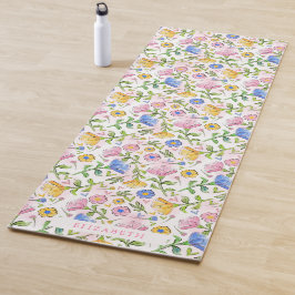 Tapete De Yoga Floral de Flores Meninas de Verão Elegante Primave