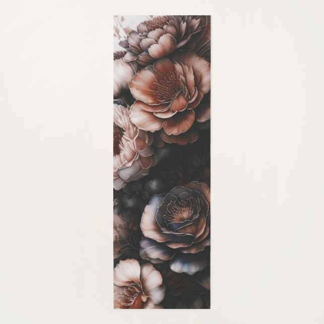 Tapete De Yoga Floral escuro (Verso)